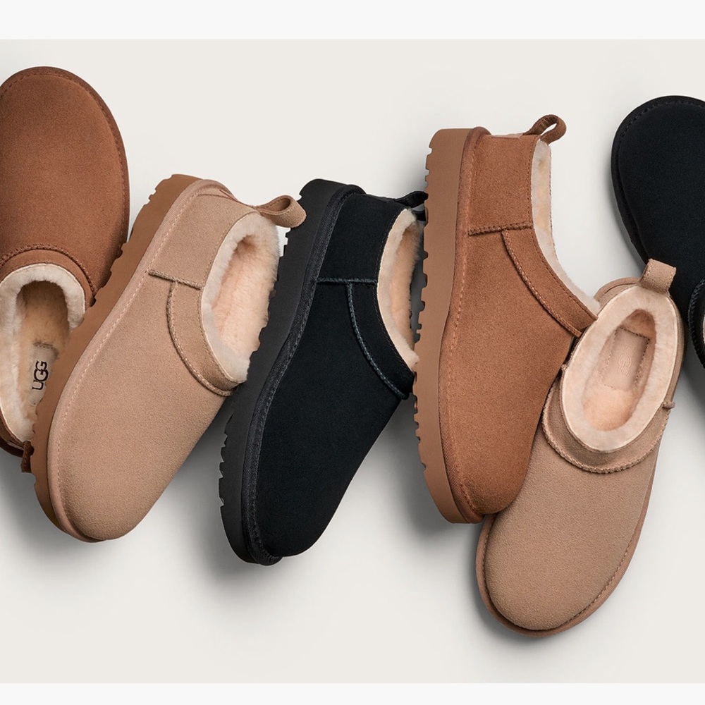 UGG classic micro genuine shearling lined slip ons 8